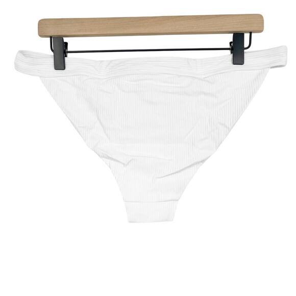 Andie Banded Cheeky Bikini Swim Bottom in Ribbed White Size XL NEW with tags! - Picture 5 of 5